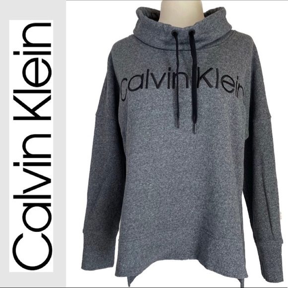 Calvin Klein High-Low Cowl Neck Sweatshirt